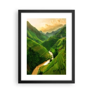 Póster en marco negro - Valle vietnamita - 30x40 cm