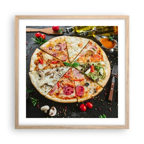 Póster en marco roble claro - Una gama de gustos - 50x50 cm