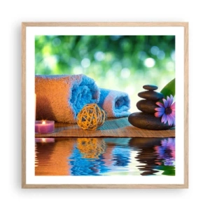 Póster en marco roble claro - Tiempo para el cuerpo - 60x60 cm