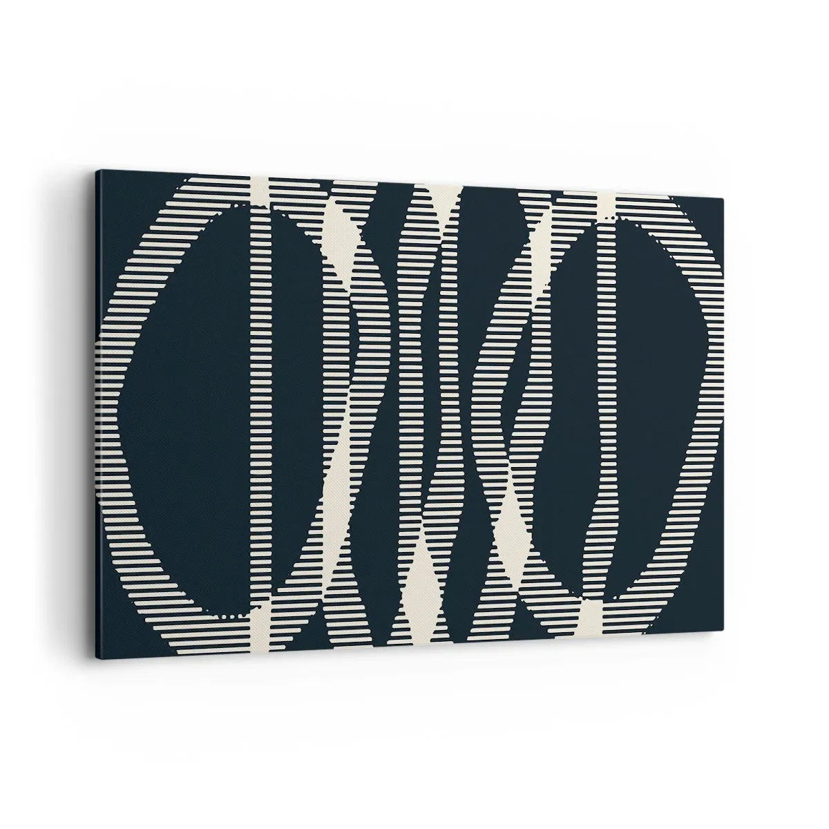 Cuadro sobre lienzo - Impresión de Imagen - Líneas geométricas en tonos claros sobre un fondo oscuro. - 120x80cm - Un intento de romper la oscuridad - Decoración de pared moderna para salón y dormitorio ARTTOR