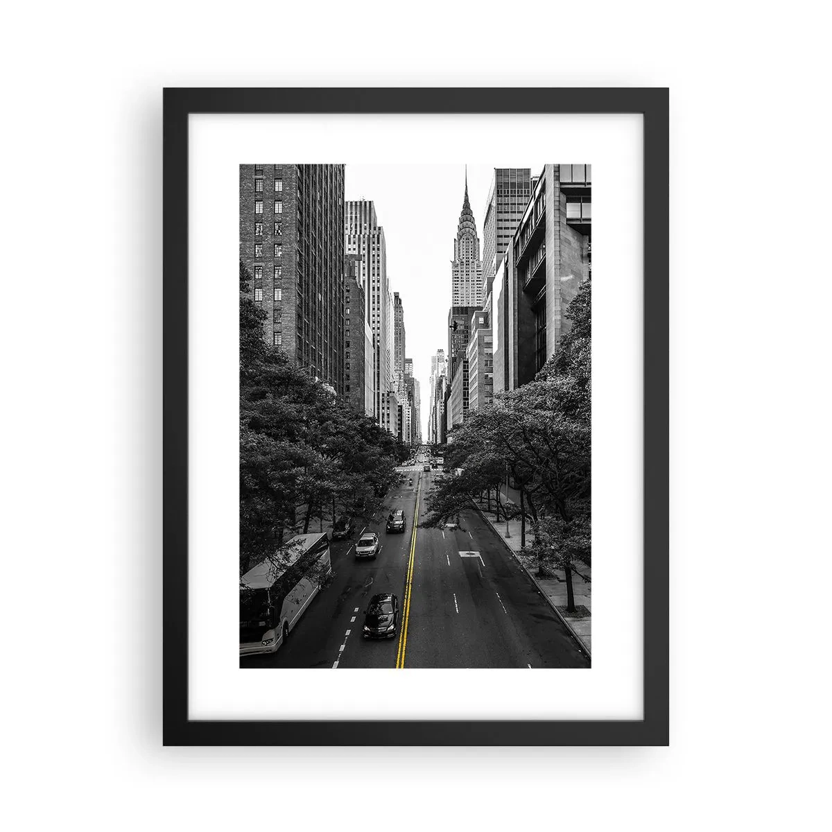 Póster en marco negro - Mañana de Nueva York - 30x40 cm