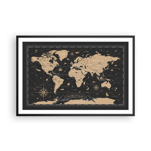 Póster en marco negro - Las fronteras de mi mundo - 91x61 cm