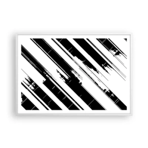 Póster en marco blanco - Composición intensa y dinámica - 100x70 cm