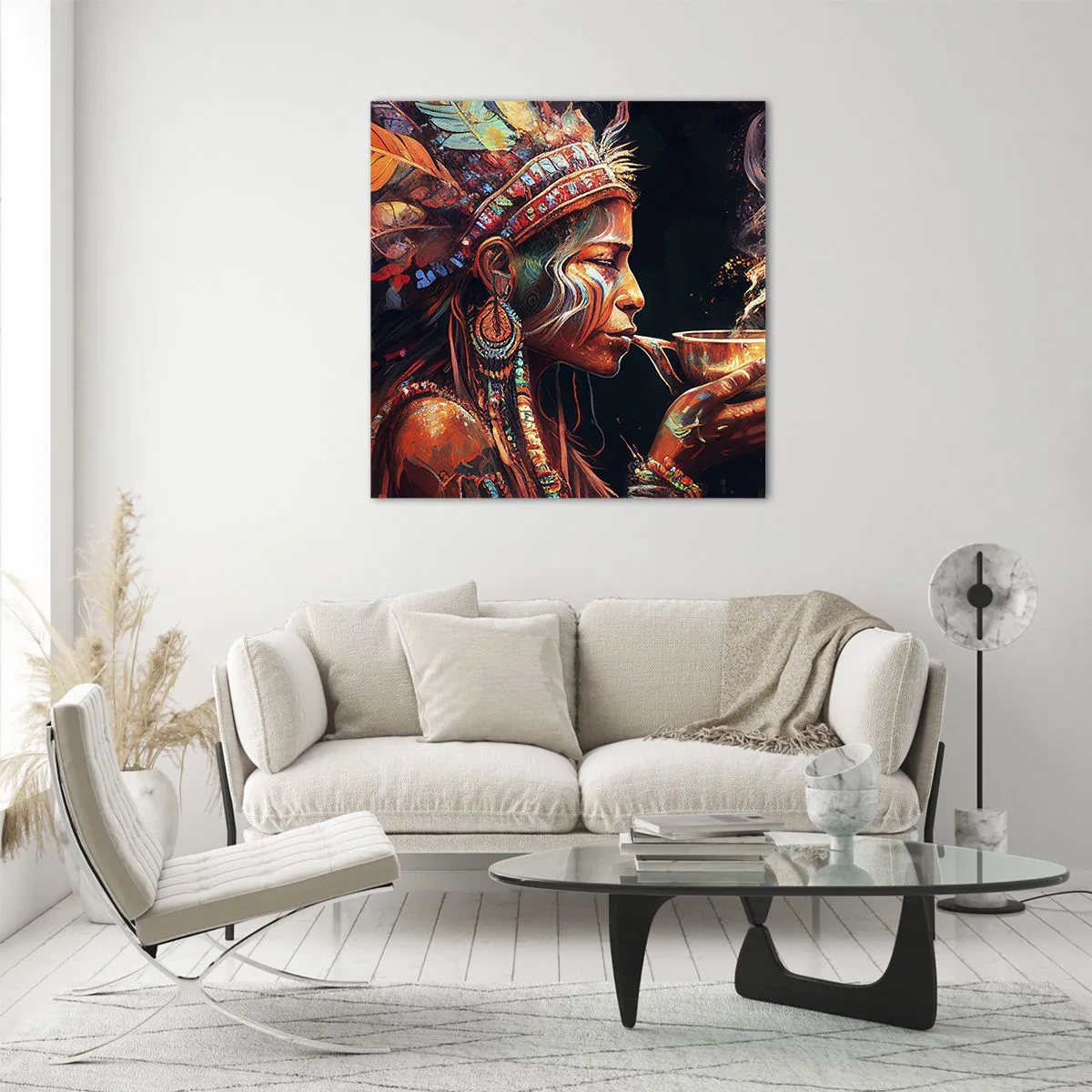 Cuadro sobre vidrio - Impresiones sobre Vidrio - Un ritual mágico - 60x60 cm