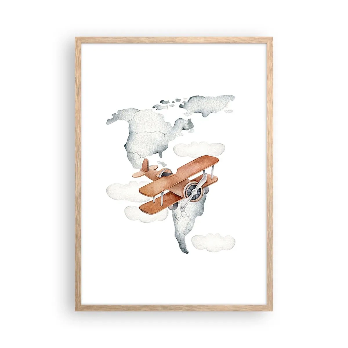 Póster en marco roble claro - Con espíritu pionero - 50x70 cm