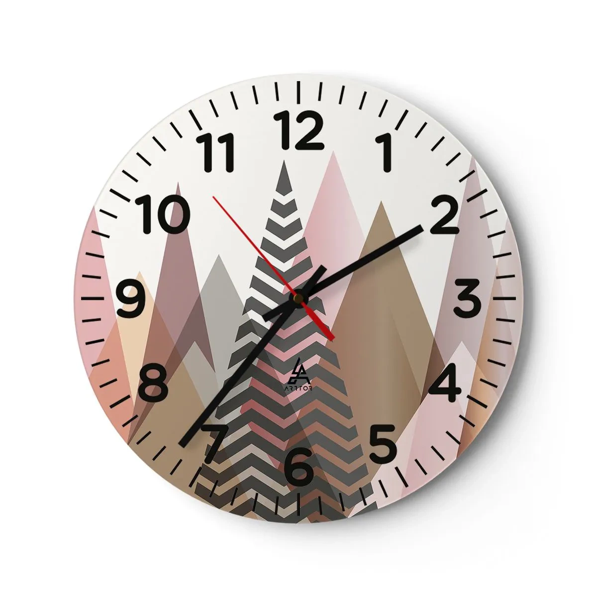 Reloj de pared - Reloj de vidrio - Una visión piramidal - 40x40 cm