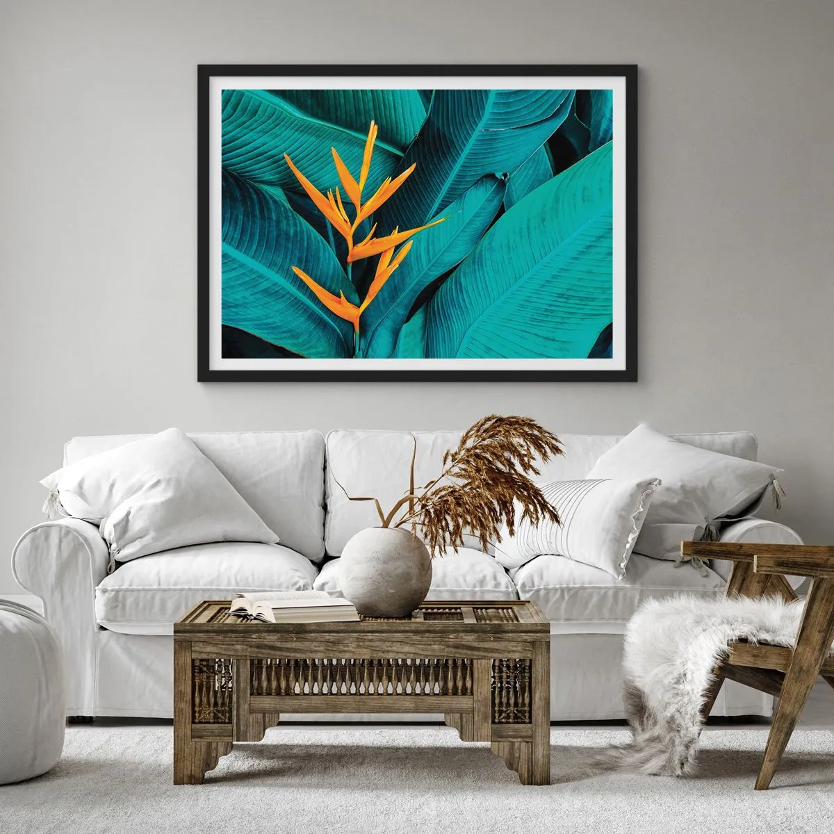 Póster en marco negro - Flor del Edén - 50x40 cm