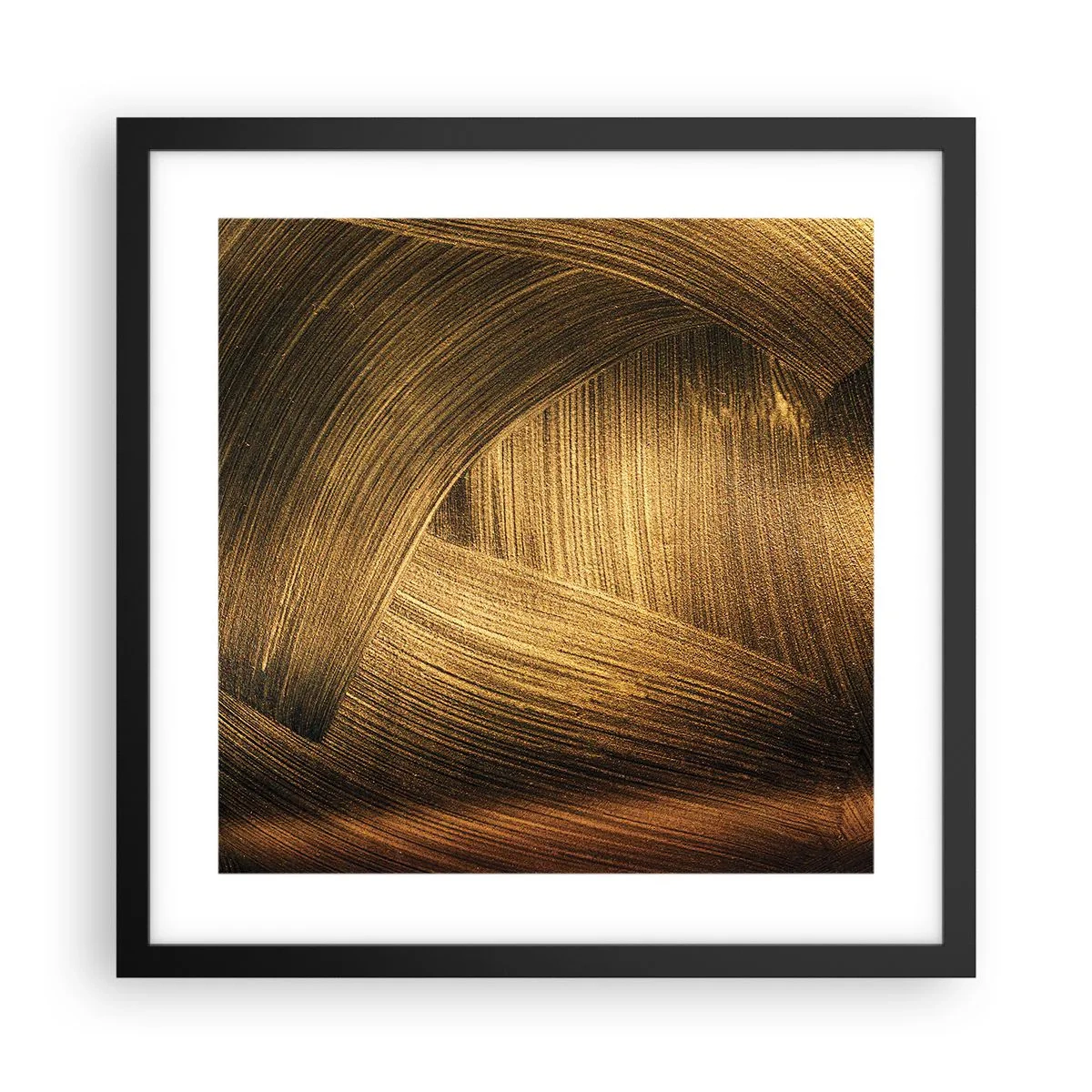 Póster en marco negro - En un laberinto de oro - 40x40 cm