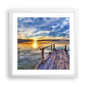 Póster en marco blanco - El viento se va a descansar - 40x40 cm