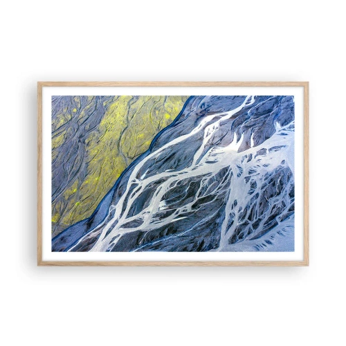 Póster en marco roble claro - Las pinturas rupestres de la naturaleza - 91x61 cm