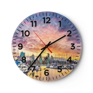 Reloj de pared - Reloj de vidrio - Una ciudad de mil marineros - 40x40 cm