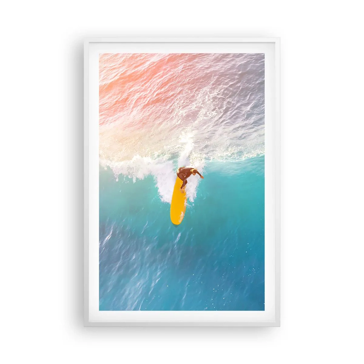 Póster en marco blanco - Jinete del océano - 61x91 cm