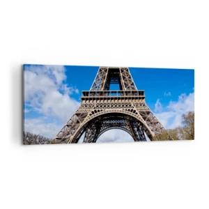 Cuadro sobre lienzo - Impresión de Imagen - Todo París a sus pies - 100x40 cm