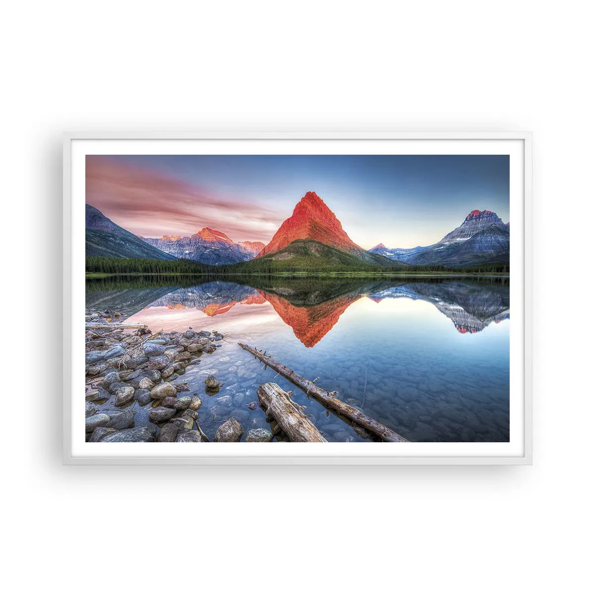 Póster en marco blanco - Cálido y frío - 100x70 cm