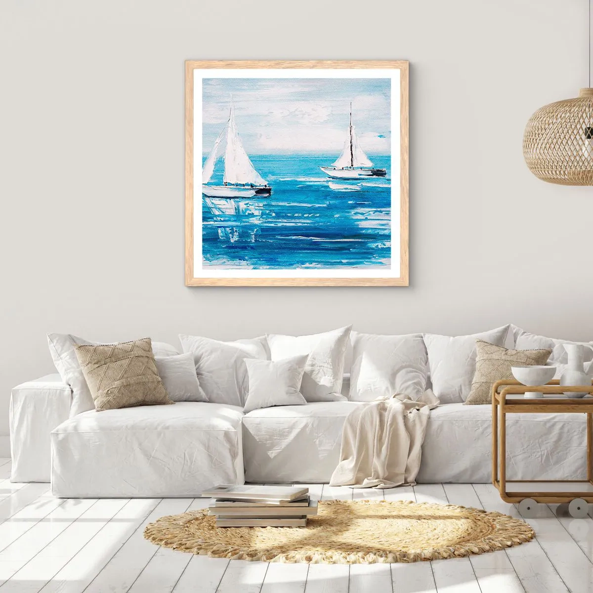 Póster en marco roble claro - Con un amigo a tu lado - 50x50 cm