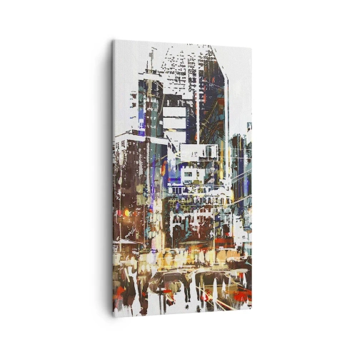 Cuadro sobre lienzo - Impresión de Imagen - Ciudad parpadeante - 45x80 cm