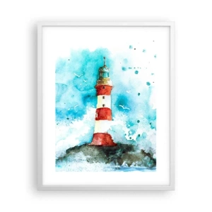 Póster en marco blanco - La unidad de los elementos - 40x50 cm