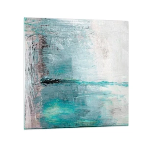 Cuadro sobre vidrio - Impresiones sobre Vidrio - Horizontalmente sobre el azul - 30x30 cm