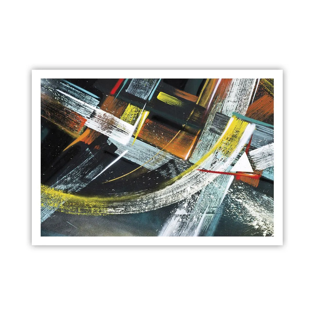 Póster - Pinceladas abstractas coloridas - 100x70cm - La energía del movimiento - Decoración de pared moderna para salón y dormitorio ARTTOR