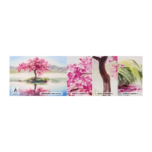 Muestra de fotomural Premium Canvas - Una celebración de la primavera - Pedazo, Árbol, Paisaje - 100x30 cm