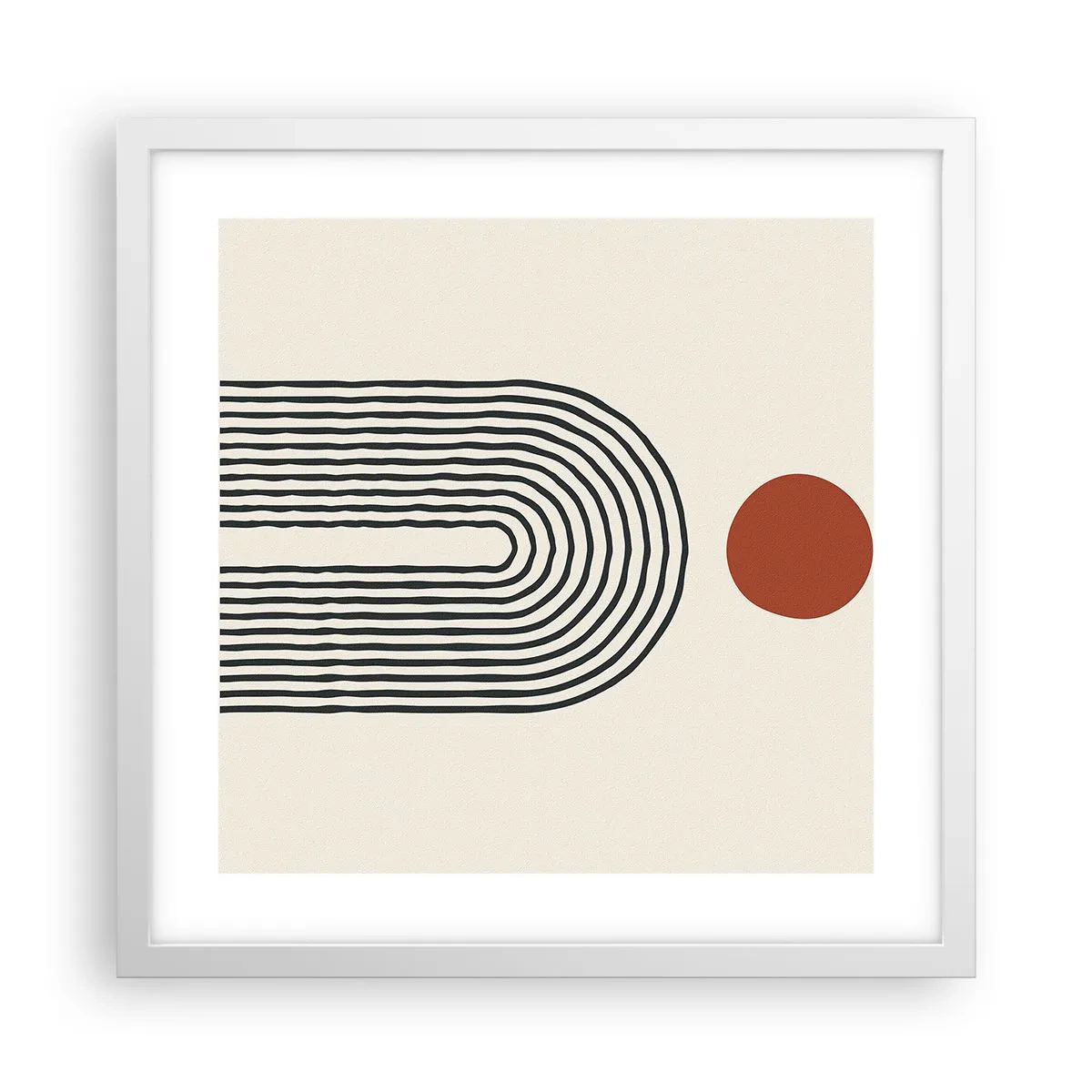 Póster en marco blanco - Magnetismo de formas y colores - 40x40 cm