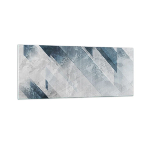 Cuadro sobre vidrio - Impresiones sobre Vidrio - Composición espacial - movimiento de grises - 100x40 cm
