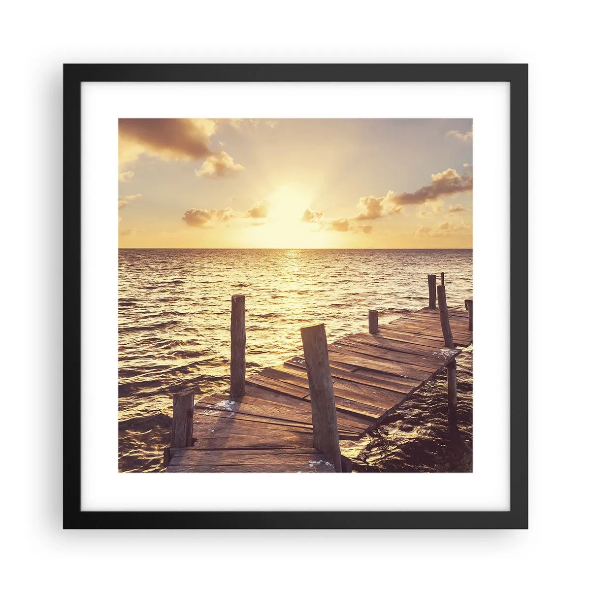 Póster en marco negro - Una tierra dorada de dulzura - 40x40 cm