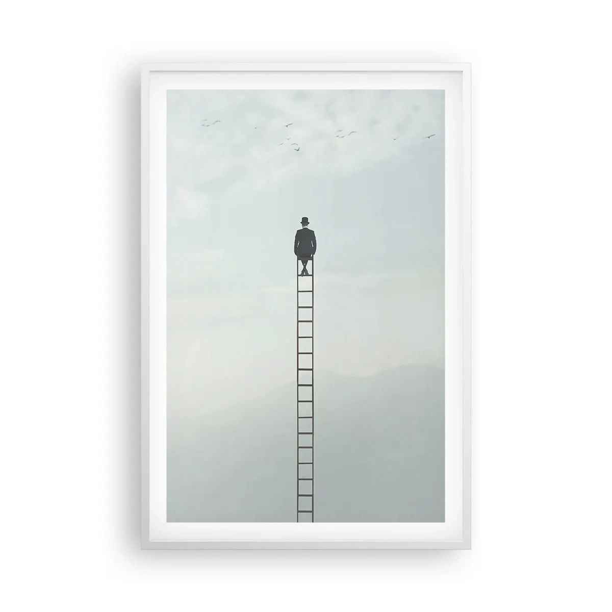 Póster en marco blanco - Hacia lo más alto - 61x91 cm