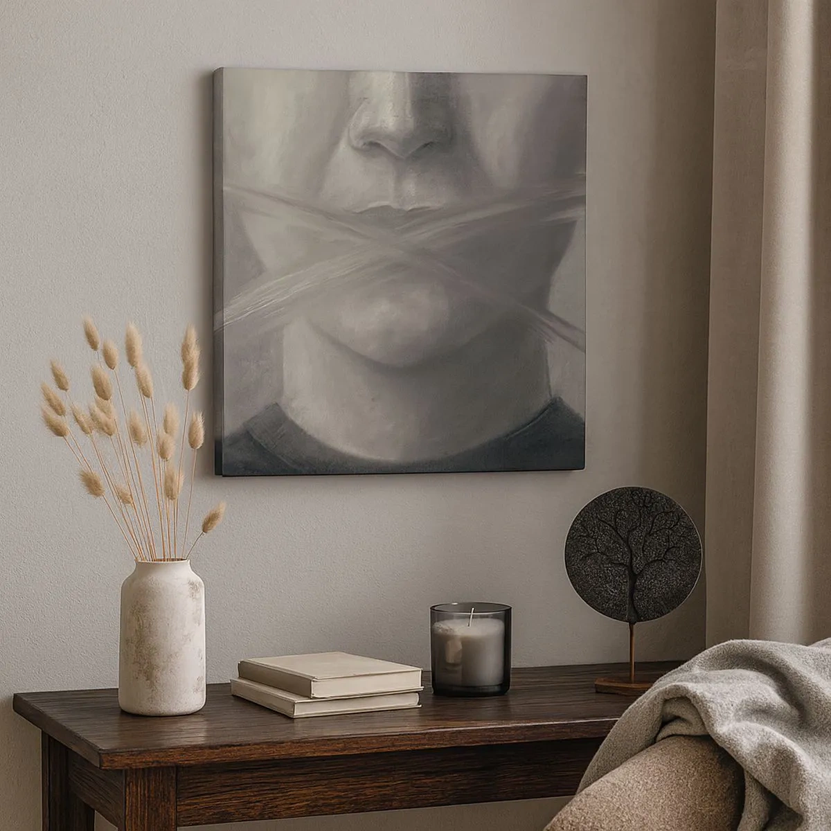 Cuadro sobre lienzo - Impresión de Imagen - Ni una palabra - 30x30 cm