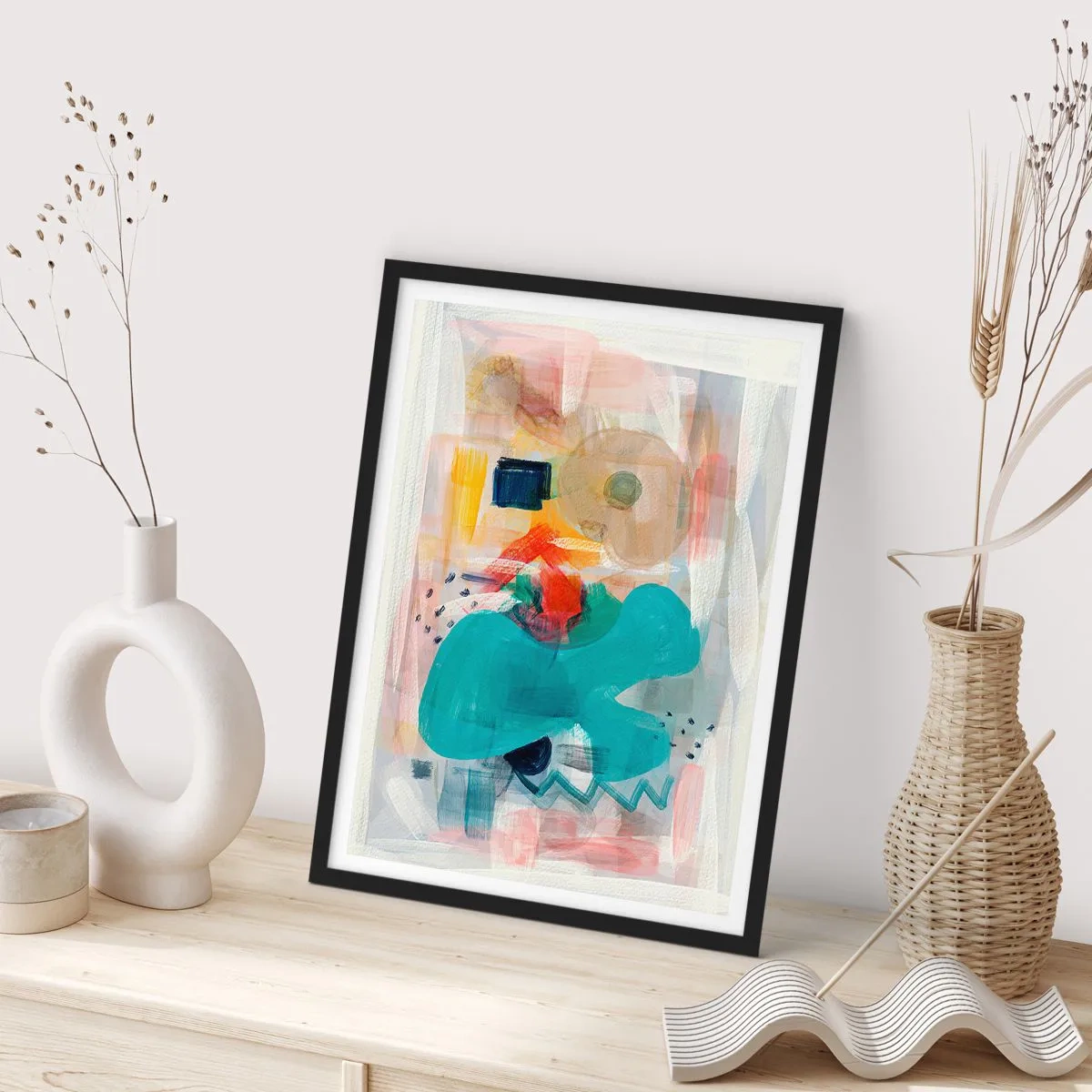 Póster en marco negro - Un juego de colores - 30x40 cm