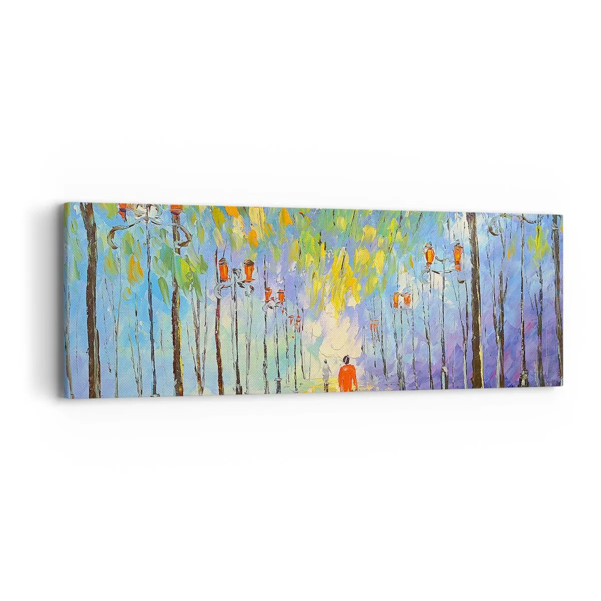 Cuadro sobre lienzo - Impresión de Imagen - La canción nocturna de la lluvia - 90x30 cm