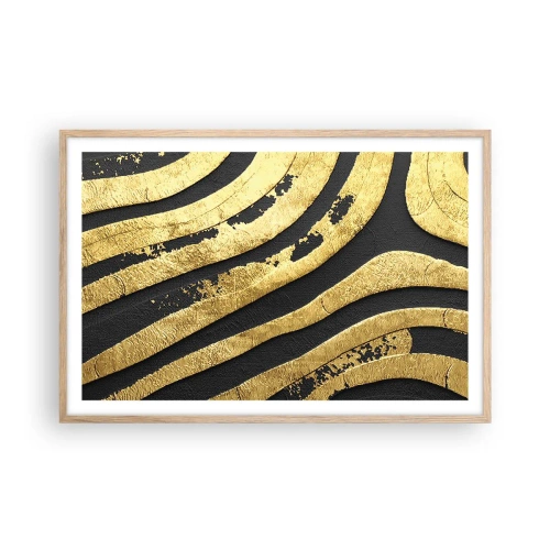 Póster en marco roble claro - Todo fluye - 91x61 cm