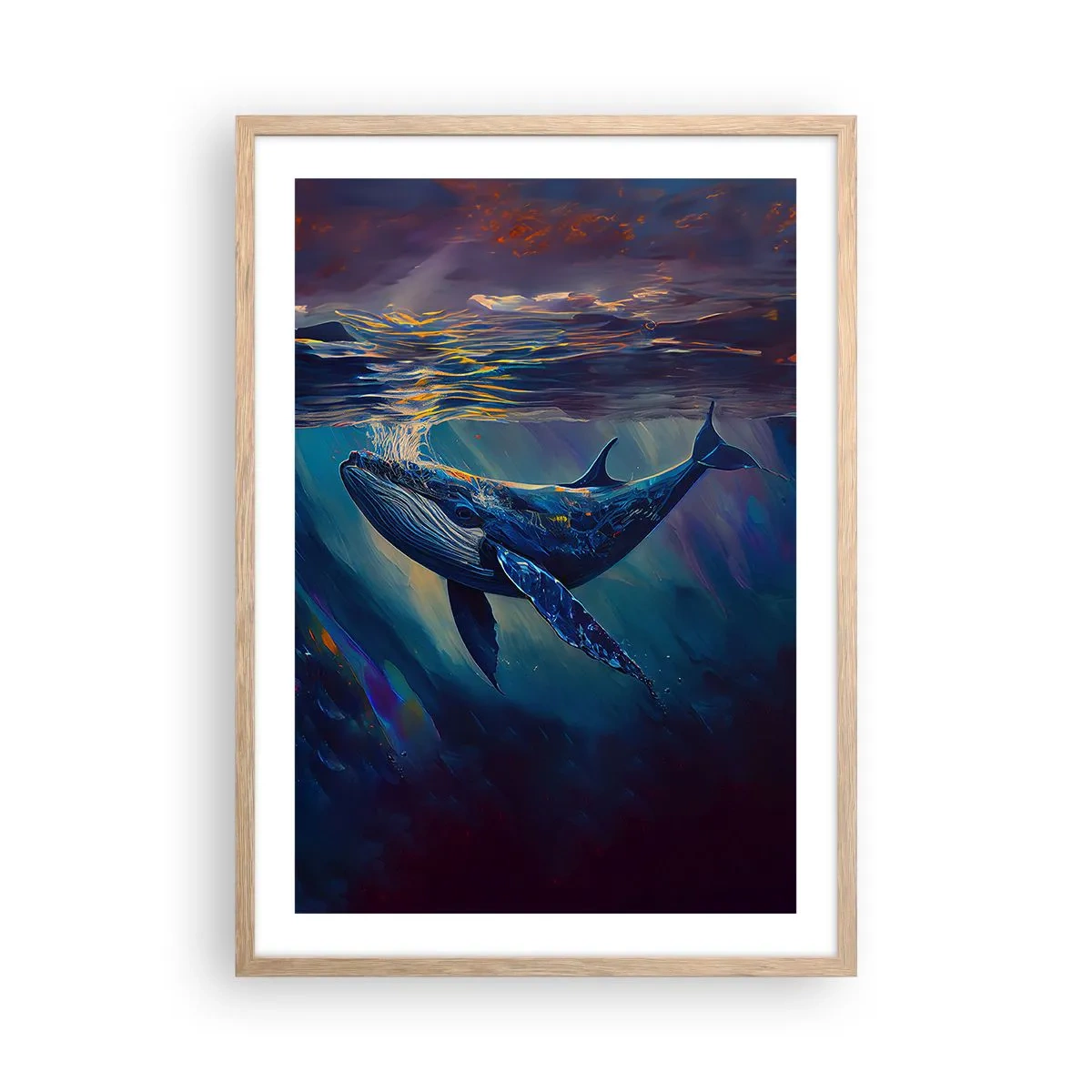 Póster en marco roble claro - Bienvenidos a mi mundo - 50x70 cm
