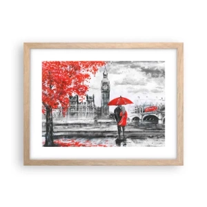Póster en marco roble claro - Londres enamora - 40x30 cm