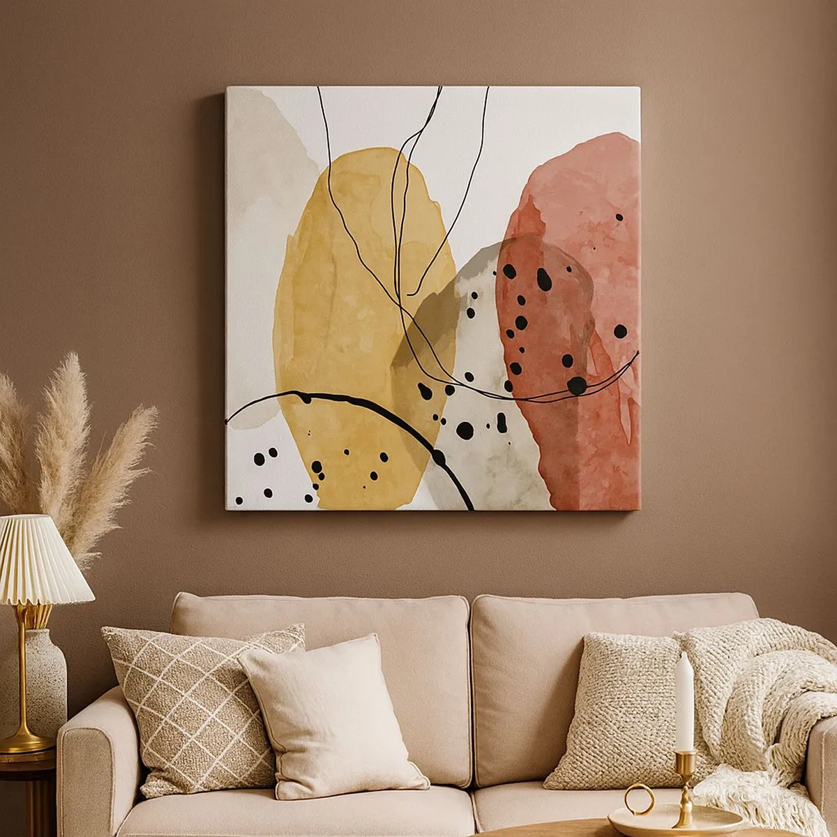 Cuadro sobre lienzo - Impresión de Imagen - Líneas y transparencias - 30x30 cm