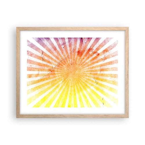 Póster en marco roble claro - Renacer del sol - 50x40 cm