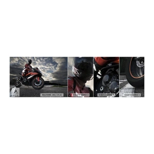 Muestra de fotomural autoadhesivo Deluxe Sticker - Motorista oscuro - Automotor, Moto, Carrera - 100x30 cm