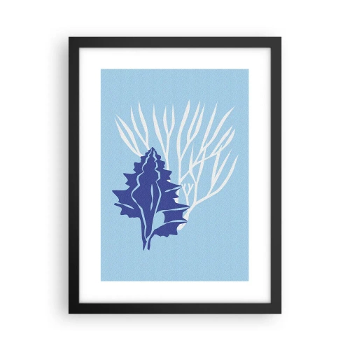 Póster en marco negro - Formas frondosas - 30x40 cm