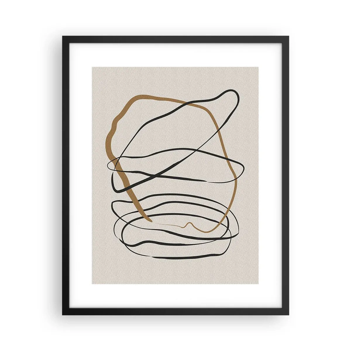 Póster en marco negro - Composición: danza lineal - 40x50 cm