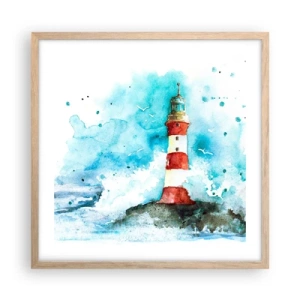 Póster en marco roble claro - La unidad de los elementos - 50x50 cm