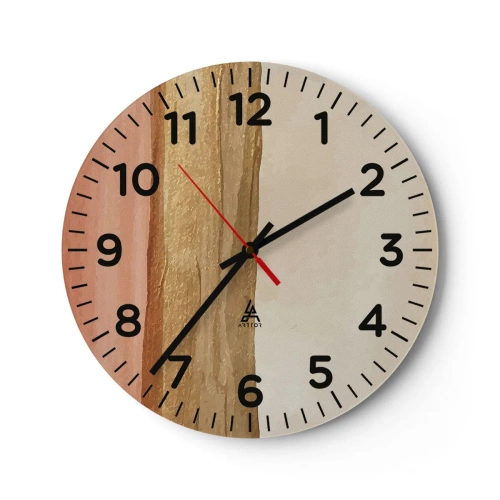 Reloj de pared - Reloj de vidrio - Composición vertical - 40x40 cm