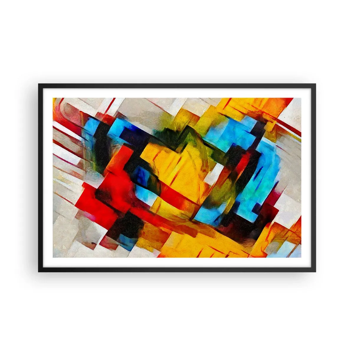 Póster en marco negro - Un popurrí multicolor - 91x61 cm
