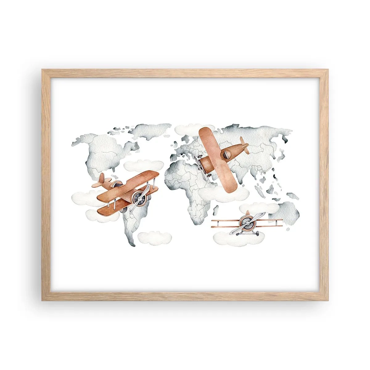 Póster en marco roble claro - Con espíritu pionero - 50x40 cm