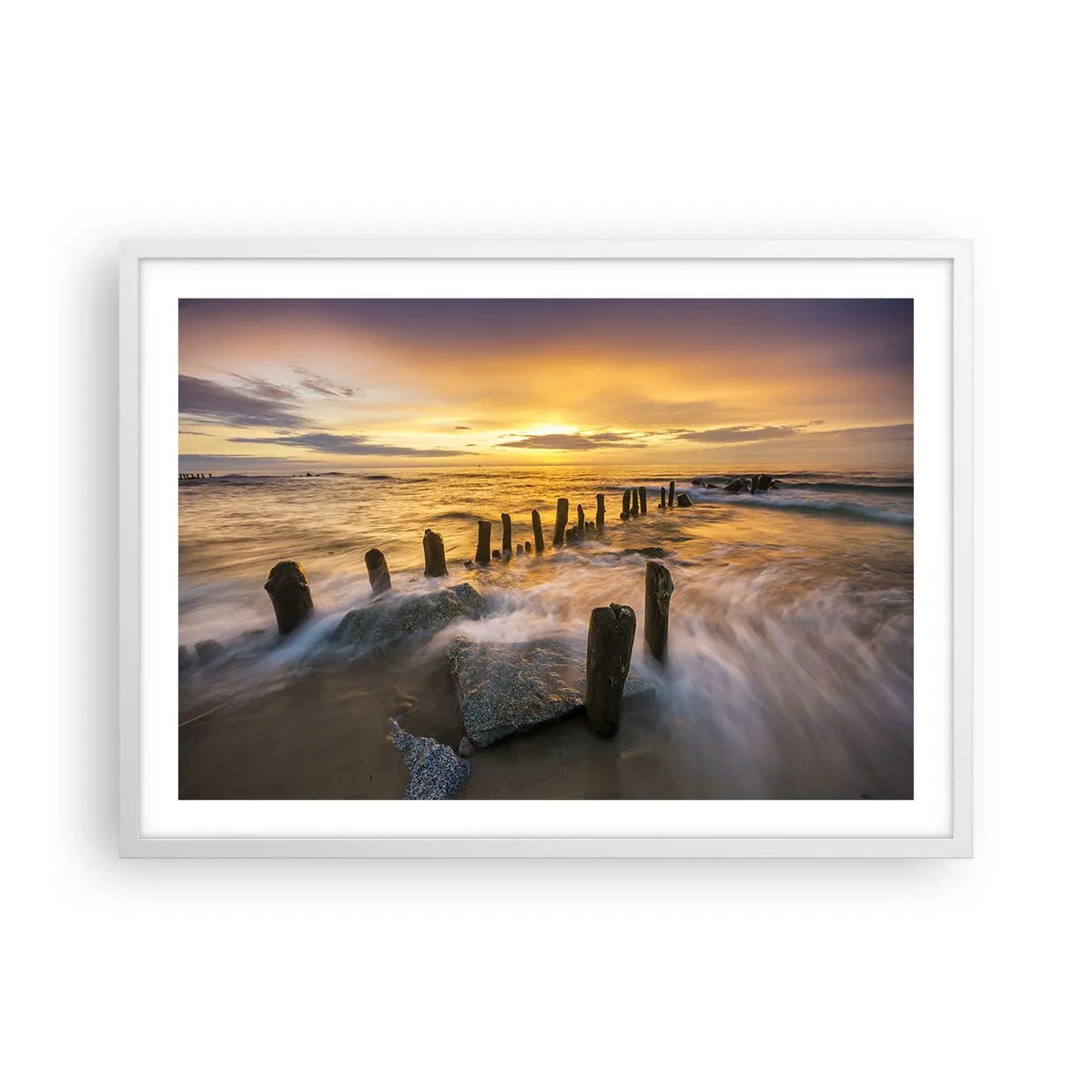 Póster en marco blanco - La cruda belleza del Báltico - 70x50 cm