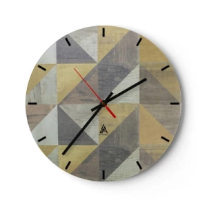 Reloj de pared - Reloj de vidrio - El arte de los triángulos - 40x40 cm
