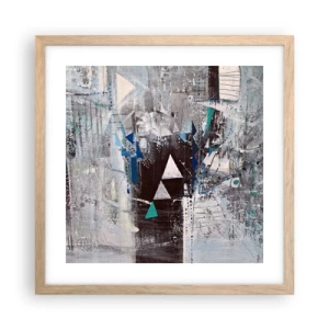 Póster en marco roble claro - El orden superior de los triángulos - 40x40 cm
