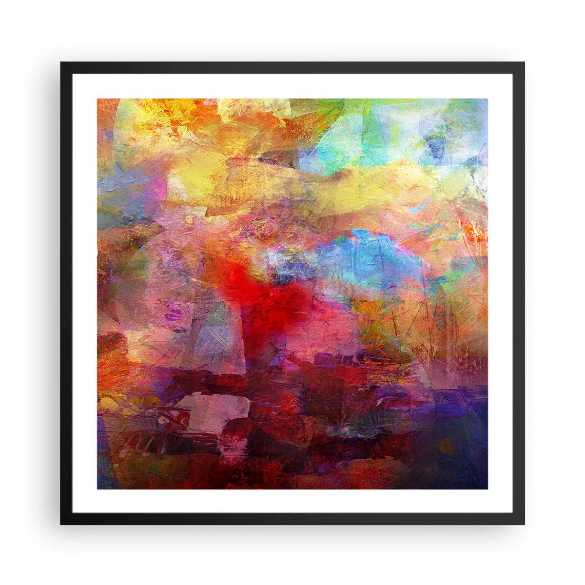 Póster en marco negro - Mira dentro del arco iris - 60x60 cm