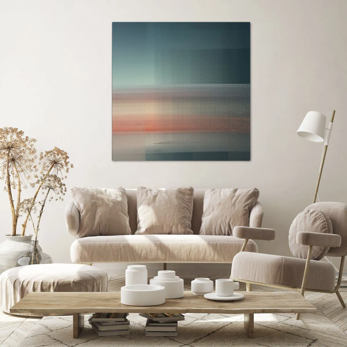 Cuadro sobre lienzo - Impresión de Imagen - Abstracción: ondas de luz - 60x60 cm