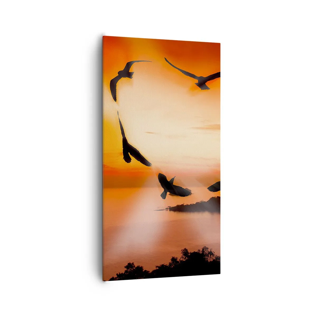 Cuadro sobre lienzo - Impresión de Imagen - Ama el mundo como los pájaros - 65x120 cm