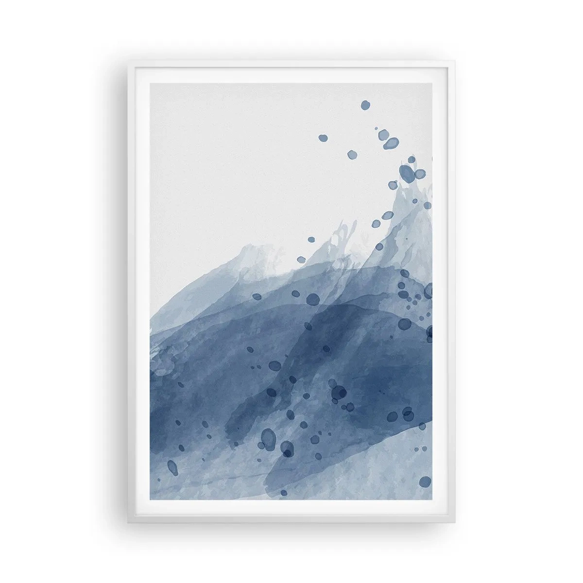 Póster en marco blanco - Tul azul - 70x100 cm